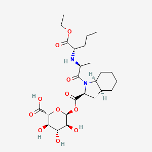 (2R,3R,4R,5S,6S)-6-[(2S,3aS,7aS)-1-[(2S)-2-[[(2S)-1-ethoxy-1-oxopentan-2-yl]amino]propanoyl]-2,3,3a,4,5,6,7,7a-octahydroindole-2-carbonyl]oxy-3,4,5-trihydroxyoxane-2-carboxylic acid