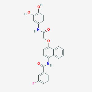 N-[4-[2-(3,4-dihydroxyanilino)-2-oxoethoxy]naphthalen-1-yl]-3-fluorobenzamide