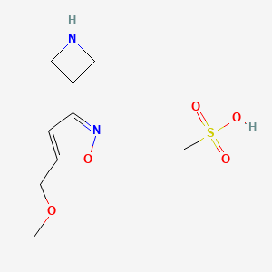 molecular formula C9H16N2O5S B1384081 3-(氮杂环丁-3-基)-5-(甲氧基甲基)-1,2-恶唑，甲磺酸 CAS No. 2059948-26-2