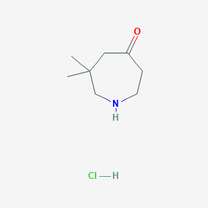 molecular formula C8H16ClNO B1384082 6,6-二甲基氮杂环戊烷-4-酮盐酸盐 CAS No. 2031268-83-2
