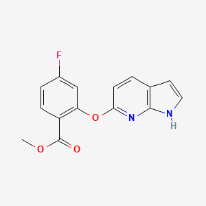 molecular formula C15H11FN2O3 B13840834 Methyl 4-Fluoro-2-(1H-pyrrolo[2,3-b]pyridin-6-yloxy)benzoate 