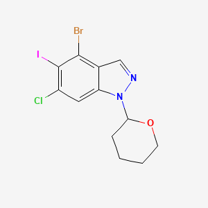 4-Bromo-6-chloro-5-iodo-1-(oxan-2-YL)-1H-indazole