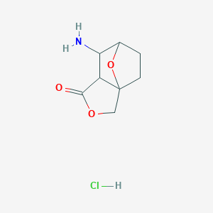 molecular formula C8H12ClNO3 B1384095 6-氨基-3,10-二氧杂三环[5.2.1.0,1,5]癸烷-4-酮盐酸盐 CAS No. 2059927-75-0