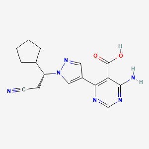 (R)-4-Amino-6-(1-(2-cyano-1-cyclopentylethyl)-1H-pyrazol-4-yl)pyrimidine-5-carboxylic Acid