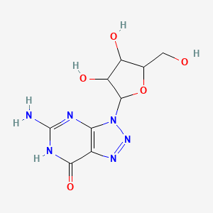 molecular formula C9H12N6O5 B1384102 5-氨基-3-[3,4-二羟基-5-(羟甲基)氧杂环-2-基]-6H-三唑并[4,5-d]嘧啶-7-酮 CAS No. 2133-80-4