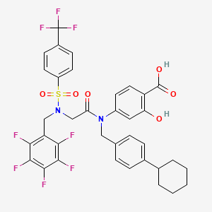 4-[(4-Cyclohexylphenyl)methyl-[2-[(2,3,4,5,6-pentafluorophenyl)methyl-[4-(trifluoromethyl)phenyl]sulfonylamino]acetyl]amino]-2-hydroxybenzoic acid