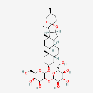 (2S,3R,4S,5S,6R)-2-[(3R,4S,5R,6R)-4,5-dihydroxy-6-(hydroxymethyl)-2-[(1R,2S,4S,5'S,6R,7S,8R,9S,12S,13S,16S,18R)-5',7,9,13-tetramethylspiro[5-oxapentacyclo[10.8.0.02,9.04,8.013,18]icosane-6,2'-oxane]-16-yl]oxyoxan-3-yl]oxy-6-(hydroxymethyl)oxane-3,4,5-triol