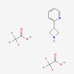 molecular formula C12H12F6N2O4 B1384110 2-(3-Azetidinyl)pyridine trifluoroacetate (1:2) CAS No. 2044838-66-4