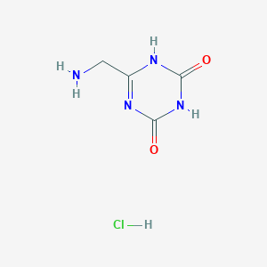 molecular formula C4H7ClN4O2 B1384112 6-(氨甲基)-1,2,3,4-四氢-1,3,5-三嗪-2,4-二酮盐酸盐 CAS No. 2060044-61-1