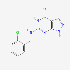 molecular formula C12H10ClN5O B13841135 6-[(2-Chlorophenyl)methylamino]-1,5-dihydropyrazolo[3,4-d]pyrimidin-4-one 