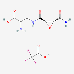 molecular formula C9H12F3N3O7 B13841212 N3-(DL-trans-Carbamoyloxirane-2-carbonyl)-L-2,3-diaminopropanoicAcidTrifluoroacetate 