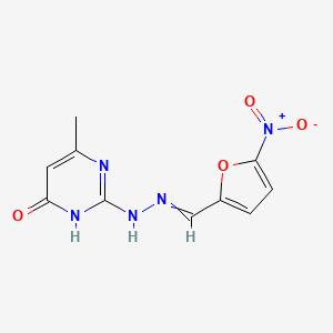 molecular formula C10H9N5O4 B13841245 6-Methyl-2-(2-((5-nitrofuran-2-yl)methylene)hydrazinyl)pyrimidin-4-ol 