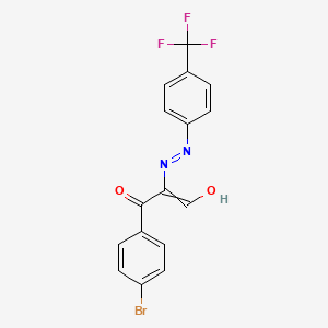molecular formula C16H10BrF3N2O2 B1384126 3-(4-溴苯基)-3-氧代-2-{2-[4-(三氟甲基)苯基]腙}丙醛 CAS No. 338414-09-8