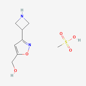 molecular formula C8H14N2O5S B1384130 [3-(氮杂环丁-3-基)-1,2-恶唑-5-基]甲醇，甲磺酸 CAS No. 2060047-28-9