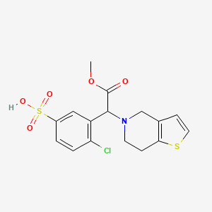 4-Chloro-3-(1-(6,7-dihydrothieno[3,2-c]pyridin-5(4H)-yl)-2-methoxy-2-oxoethyl)benzenesulfonic Acid