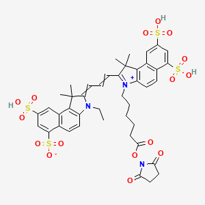 2-[3-[3-[6-(2,5-Dioxopyrrolidin-1-yl)oxy-6-oxohexyl]-1,1-dimethyl-6,8-disulfobenzo[e]indol-3-ium-2-yl]prop-2-enylidene]-3-ethyl-1,1-dimethyl-8-sulfobenzo[e]indole-6-sulfonate