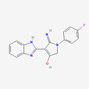 B1384170 5-Amino-4-(1H-benzoimidazol-2-yl)-1-(4-fluoro-phenyl)-1,2-dihydro-pyrrol-3-one CAS No. 459137-97-4
