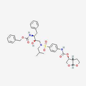 ((2S,3R)-4-(4-(((((3R,3aS,6aR)-Hexahydrofuro[2,3-b]furan-3-yl)oxy)carbonyl)amino)-N-isobutylphenylsulfonamido)-3-hydroxy-1-phenylbutan-2-yl)carbamic Acid Phenylmethyl Ester