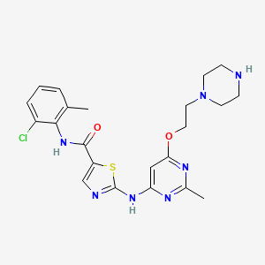 N-(2-chloro-6-methylphenyl)-2-[[2-methyl-6-(2-piperazin-1-ylethoxy)pyrimidin-4-yl]amino]-1,3-thiazole-5-carboxamide