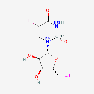 1-[(2R,3R,4S,5S)-3,4-dihydroxy-5-(iodomethyl)oxolan-2-yl]-5-fluoro(213C,1,3-15N2)pyrimidine-2,4-dione