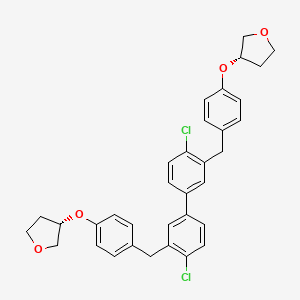 (3S,3'S)-3,3'-((((4,4'-Dichloro-[1,1'-biphenyl]-3,3'-diyl)bis(methylene))bis(4,1-phenylene))bis(oxy))bis(tetrahydrofuran)