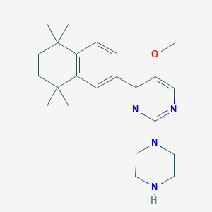 molecular formula C23H32N4O B13841877 5-Methoxy-2-piperazin-1-yl-4-(5,5,8,8-tetramethyl-6,7-dihydronaphthalen-2-yl)pyrimidine 