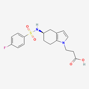 (R)-3-(5-((4-Fluorophenyl)sulfonamido)-4,5,6,7-tetrahydro-1H-indol-1-yl)propanoic Acid