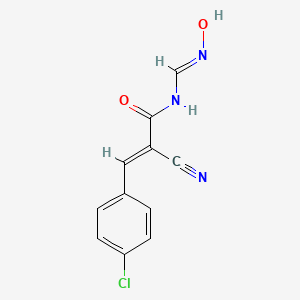 B1384199 3-(4-chlorophenyl)-2-cyano-N-[(hydroxyimino)methyl]acrylamide CAS No. 303994-78-7