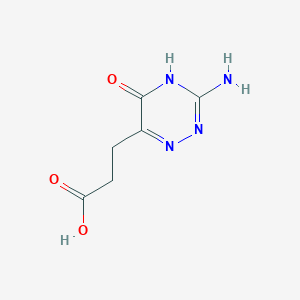 molecular formula C6H8N4O3 B1384202 3-(3-Amino-5-oxo-4,5-dihydro-1,2,4-triazin-6-YL)propanoic acid CAS No. 220459-24-5
