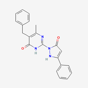 molecular formula C21H18N4O2 B1384204 5-苄基-6-甲基-2-(5-氧代-3-苯基-2,5-二氢-1H-吡唑-1-基)-4(3H)-嘧啶酮 CAS No. 866019-73-0