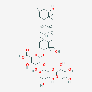 (2S,3S,4S,5R,6R)-6-[[(3S,4S,4aR,6aR,6bS,8aR,9S,12aS,14aR,14bR)-9-hydroxy-4-(hydroxymethyl)-4,6a,6b,8a,11,11,14b-heptamethyl-1,2,3,4a,5,6,7,8,9,10,12,12a,14,14a-tetradecahydropicen-3-yl]oxy]-5-[(2S,3R,4S,5S)-4,5-dihydroxy-3-[(2S,3R,4R,5R,6S)-3,4,5-trihydroxy-6-methyloxan-2-yl]oxyoxan-2-yl]oxy-3,4-dihydroxyoxane-2-carboxylic acid