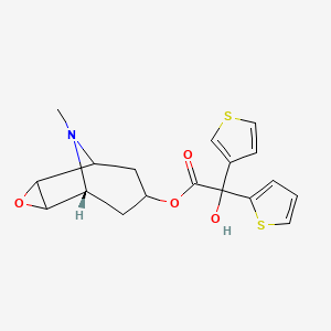 molecular formula C18H19NO4S2 B13842211 [(1R)-9-methyl-3-oxa-9-azatricyclo[3.3.1.02,4]nonan-7-yl] 2-hydroxy-2-thiophen-2-yl-2-thiophen-3-ylacetate 