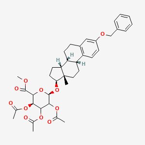 methyl (3R,6R)-3,4,5-triacetyloxy-6-[[(8R,9R,13S,14R,17S)-13-methyl-3-phenylmethoxy-6,7,8,9,11,12,14,15,16,17-decahydrocyclopenta[a]phenanthren-17-yl]oxy]oxane-2-carboxylate