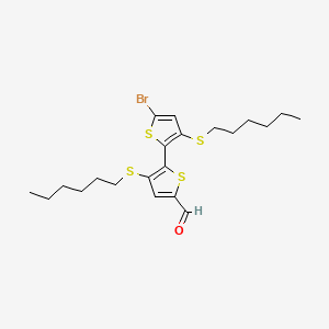 5'-Bromo-3,3'-bis(hexylthio)-[2,2'-bithiophene]-5-carbaldehyde