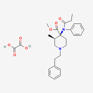 methyl (3R,4S)-3-methyl-1-(2-phenylethyl)-4-(N-propanoylanilino)piperidine-4-carboxylate;oxalic acid