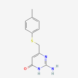 molecular formula C12H13N3OS B1384260 2-Amino-6-{[(4-methylphenyl)thio]methyl}-pyrimidin-4-ol CAS No. 1114596-99-4
