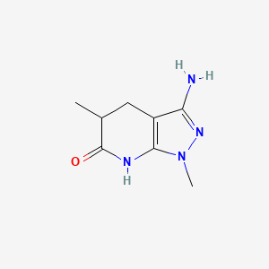 molecular formula C8H12N4O B1384262 3-amino-1,5-dimethyl-1,4,5,7-tetrahydro-6H-pyrazolo[3,4-b]pyridin-6-one CAS No. 871021-33-9