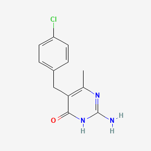molecular formula C12H12ClN3O B1384263 2-amino-5-(4-chlorobenzyl)-6-methylpyrimidin-4(3H)-one CAS No. 500157-65-3