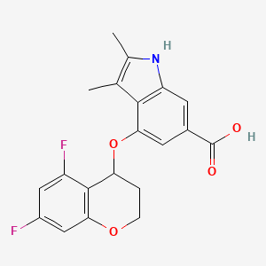 4-((5,7-Difluorochroman-4-yl)oxy)-2,3-dimethyl-1H-indole-6-carboxylic Acid