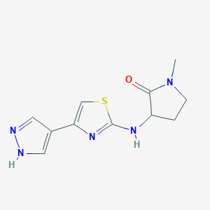 1-methyl-3-[[4-(1H-pyrazol-4-yl)-1,3-thiazol-2-yl]amino]pyrrolidin-2-one