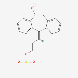 molecular formula C19H20O4S B13842896 3'-Desmethylamino-3'-(methanesulfonyl)hydroxy-10-hydroxy Nortriptyline 