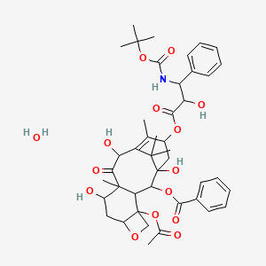 [4-Acetyloxy-1,9,12-trihydroxy-15-[2-hydroxy-3-[(2-methylpropan-2-yl)oxycarbonylamino]-3-phenylpropanoyl]oxy-10,14,17,17-tetramethyl-11-oxo-6-oxatetracyclo[11.3.1.03,10.04,7]heptadec-13-en-2-yl] benzoate;hydrate