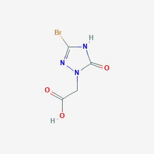 molecular formula C4H4BrN3O3 B1384292 （3-溴-5-羟基-1H-1,2,4-三唑-1-基）乙酸 CAS No. 1630763-36-8