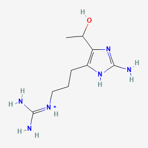 molecular formula C9H19N6O+ B13842971 Amino((3-(2-amino-5-(1-hydroxyethyl)-1H-imidazol-4-yl)propyl)amino)methaniminium 