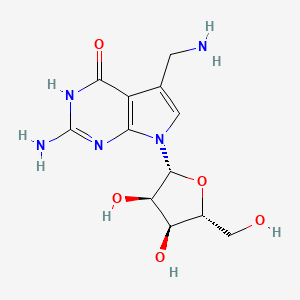 molecular formula C12H17N5O5 B1384299 7-Aminomethyl-7-deazaguanosine CAS No. 66048-70-2