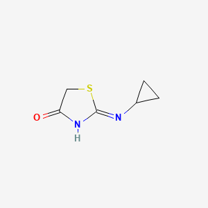molecular formula C6H8N2OS B1384300 2-(Cyclopropylamino)-4,5-dihydro-1,3-thiazol-4-one CAS No. 872577-24-7