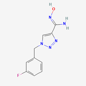 molecular formula C10H10FN5O B1384310 1-(3-氟苄基)-N'-羟基-1H-1,2,3-三唑-4-甲酰胺基酰胺 CAS No. 1255791-10-6