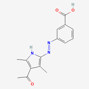 molecular formula C15H15N3O3 B1384311 3-[(4-acetyl-3,5-dimethyl-1H-pyrrol-2-yl)diazenyl]benzoic acid CAS No. 863763-96-6