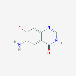 molecular formula C8H6FN3O B1384315 6-氨基-7-氟-3,4-二氢喹唑啉-4-酮 CAS No. 877825-72-4