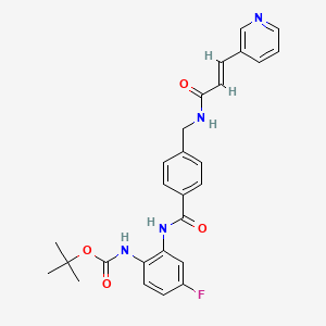 tert-butyl N-[4-fluoro-2-[[4-[[[(E)-3-pyridin-3-ylprop-2-enoyl]amino]methyl]benzoyl]amino]phenyl]carbamate